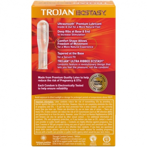 Trojan - 雙重扭紋狂喜乳膠安全套 73/53mm 10片裝 照片
