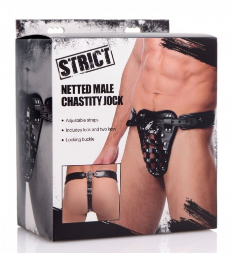 Strict - Netted Male Chastity Jock - Black photo