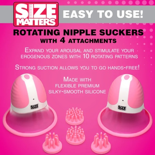 Size Matters - Nipple Suckers w Attachments - Pink photo