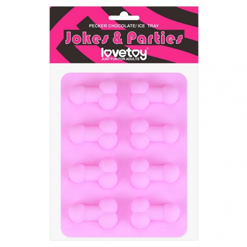 Lovetoy - Pecker Chocolate Ice Tray - Pink photo