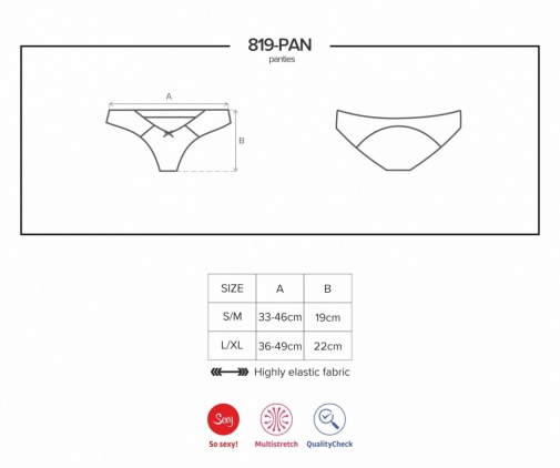 Obsessive - 819-PAN-1 Panties - Black - S/M photo