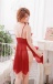SB - 連衣裙 A308 - 酒紅色 照片-5