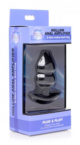 Zeus Electrosex - Amplifier E-Stim Hollow Butt Plug - Black photo