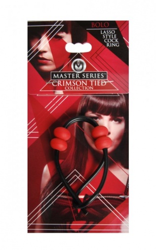 Master Series - Crimson Tied Bolo Lasso Cock Ring - Black photo