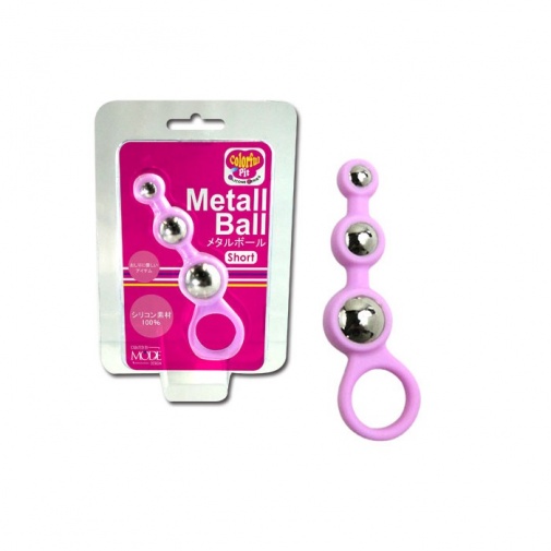 Mode Design - Metal Ball Short Beads - Pink photo