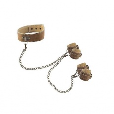 Shots - Collar With Hand And Leg Cuffs - Brown photo
