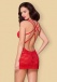 Obsessive - 860-CHE Chemise & Thong - Red - S/M photo-6