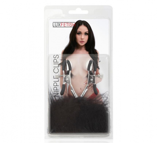 Lux Fetish - Feather Nipple Clamps - Black photo