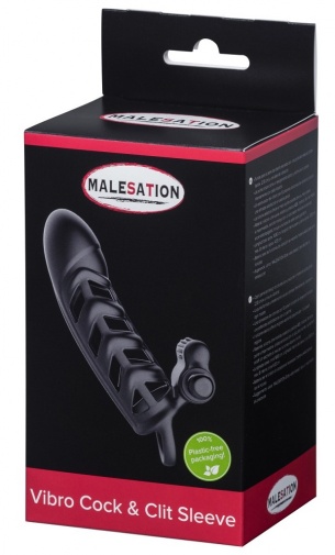 Malesation - 陰莖套配陰蒂震動器 - 黑色 照片