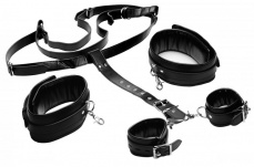 Strict - Thigh Sling With Wrist Cuffs - Black photo