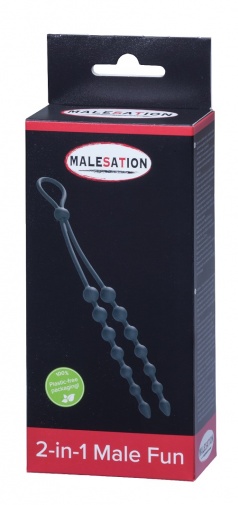 Malesation - 二合一男士快感陰莖環 - 黑色 照片