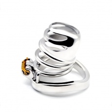 FAAK - Chastity Cage 14 w Curved Ring 45mm - Silver photo