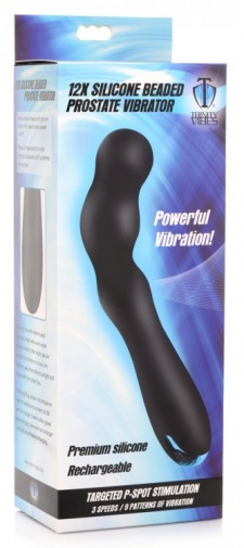 Trinity Vibes - 12X Beaded Prostate Vibrator - Black photo