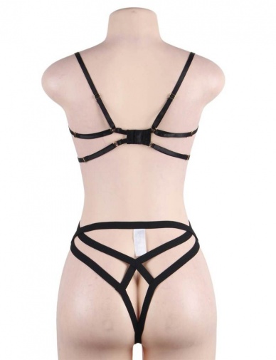 Ohyeah - Embroidery Underwire Set - Black - M photo