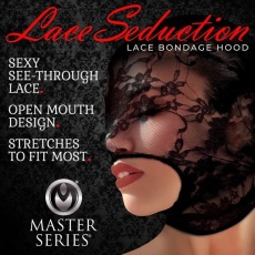 Master Series - Lace Seduction Bondage Hood - Black photo