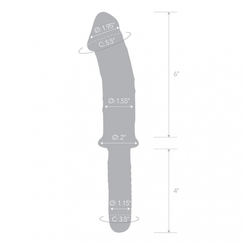 Glas - 11'' Realistic Double Ended Dildo w/Handle 照片