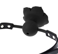 Kiotos - 矽膠玫瑰口球塞 - 黑色 照片