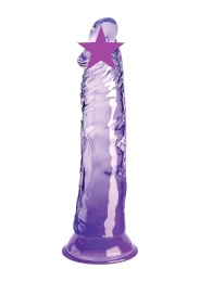 King Cock - 8" Clear Realistic Cock - Purple photo
