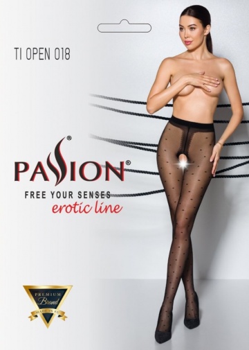 Passion - Tiopen 018 Pantyhose - Black - 3/4 photo