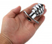 MT - Hollow Ribbed Anal Plug - Silver photo-2