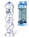 Prisms Erotic Glass - Soma Twisted Dildo - Clear/Blue photo-2