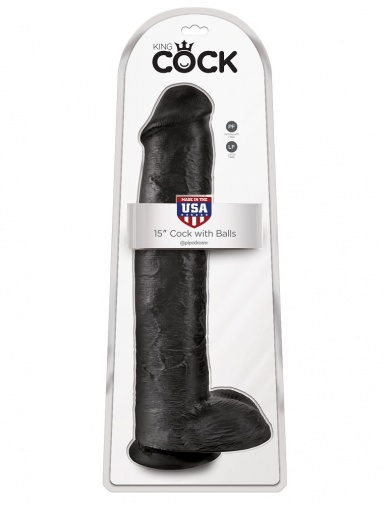King Cock - Cock 15″ With Balls - Black photo
