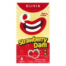 Olivia - 草莓味乳胶口交膜 6片装 照片