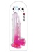 King Cock - 9" Clear Cock w Balls - Pink photo-3