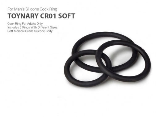 Toynary - CR01 Soft Cock Rings - Black photo