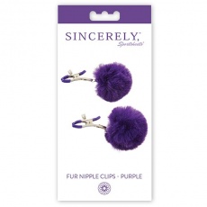 Sportsheets - Sincerely Fur Nipple Clips - Purple photo