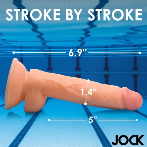 Jock - 游泳選手Simon 的 7" 仿真陽具配睪丸 - 肉色 照片