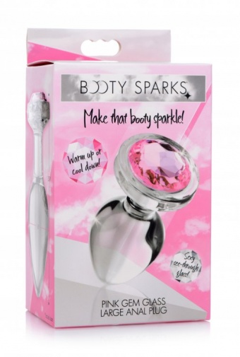 Booty Sparks - 宝石玻璃后庭塞大码 - 粉红色 照片