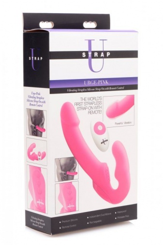 Strap U - 遥控震动免束带穿戴式假阳具 - 粉红色 照片