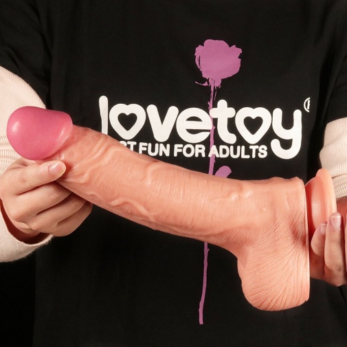 Lovetoy - 10" 双层皮肤矽胶制仿真阳具 - 肉色 照片
