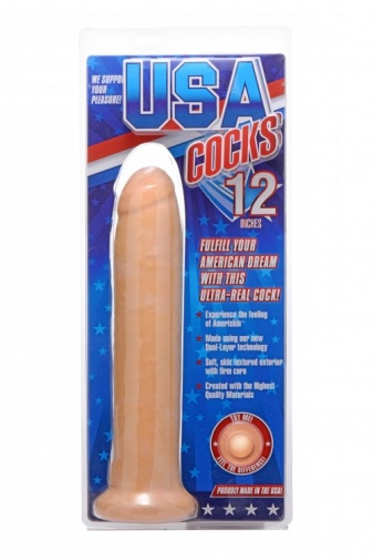 USA Cocks - 12"  超像真雙層仿真陽具 - 肉色 照片