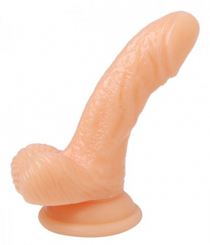 Frisky - 4" Silicone Curvy Suction Cup Dildo - Flesh photo