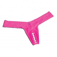 Hustler - Clitoral Stimulating Thong With Beads - Pink - SM photo