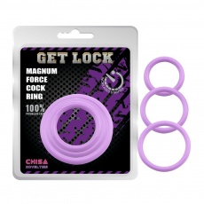Chisa - Magnum Force 阴茎环三个装 - 紫色 照片