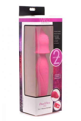 Wand Essentials - Dual Diva 2 in 1 Silicone Massager - Pink photo