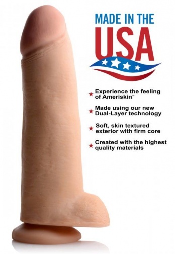 USA Cocks - 12″ Ameriskin Dual Density Dildo - Flesh photo