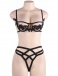 Ohyeah - Embroidery Underwire Set - Black - M photo-6