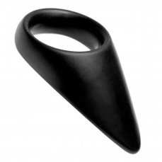Master Series - Taint Teaser Silicone Cock Ring and Taint Stimulator 2" - Black photo
