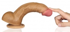 Lovetoy - 8" Dual Layered Nature Cock - Brown photo