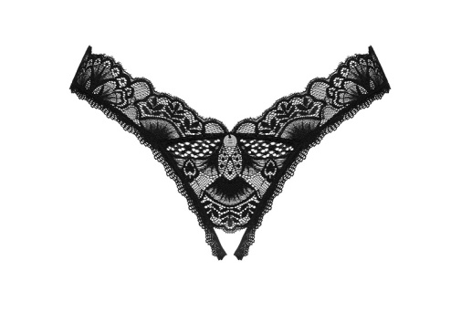 Obsessive - Donna Dream Crotchless Thong - Black - XS/S photo