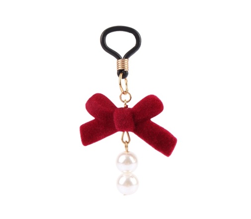 Chisa - 珍珠吊饰乳头夹 - 红色 照片