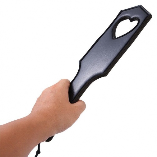 MT - Paddle w Loop and Heart - Black photo