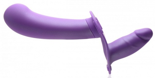 Strap U - 28X Double Diva 2" 震动双头假阳具连穿戴式束带及无线遥控 - 紫色 照片