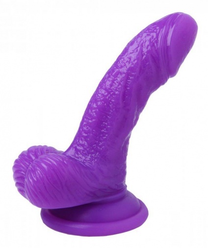 Frisky - 4" Silicone Curvy Suction Cup Dildo - Purple photo