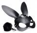 Tailz - 兔子尾巴后庭塞及面罩套装 - 黑色 照片-3
