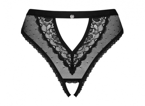 Obsessive - Mauress Crotchless Panties - Black - L/XL photo